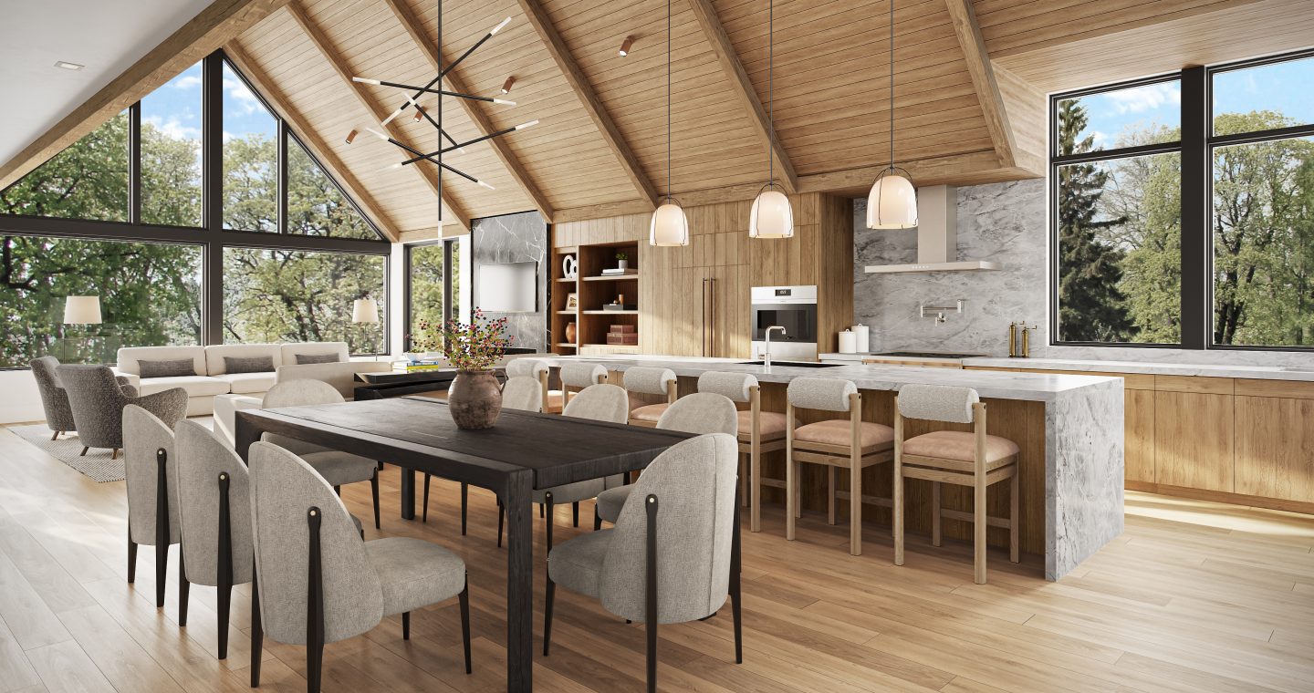 White Elephant Chalets kitchen and living area